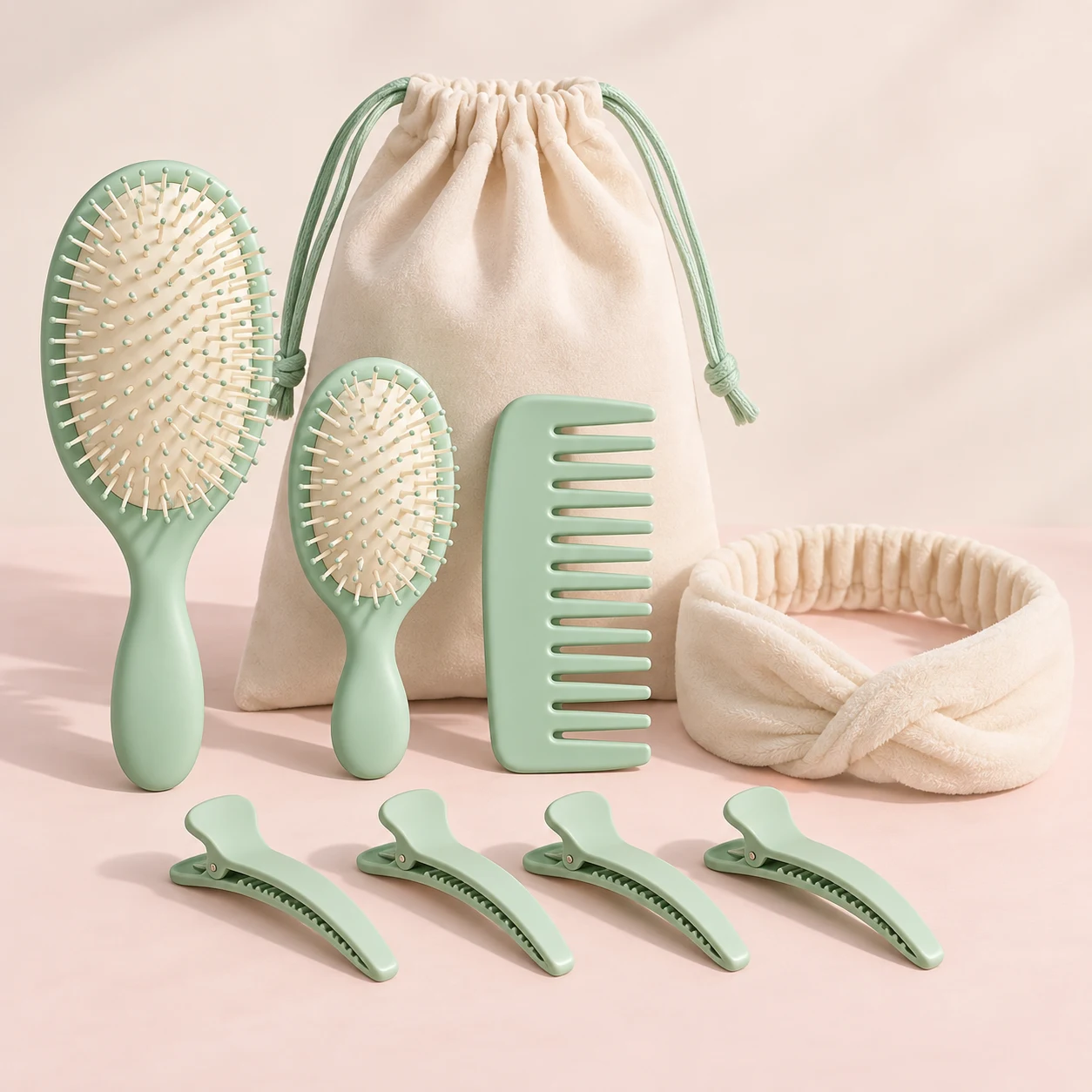 Soft Touch Styling Collection in Mint + Cream